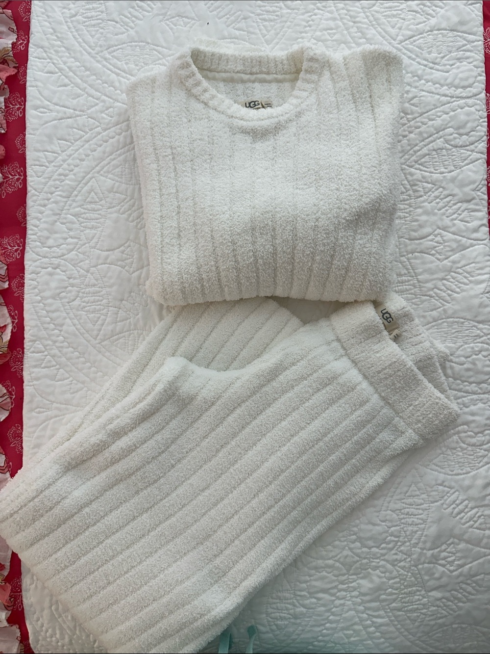 UGG Women's Cream Ribbed Plush Crew Sweater